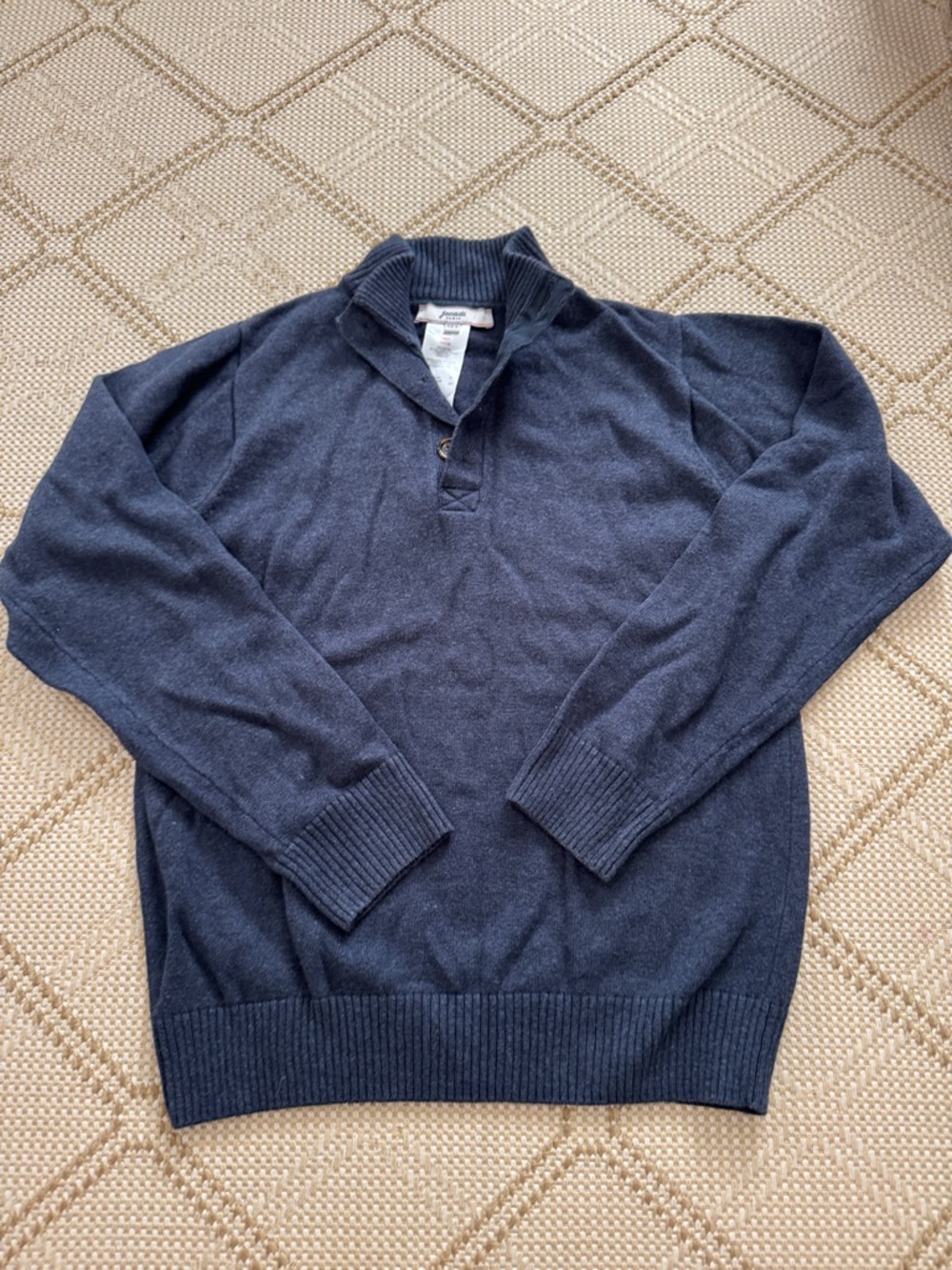 Jacadi Paris Navy Rib Collar Knit Sweater, boys size 12y